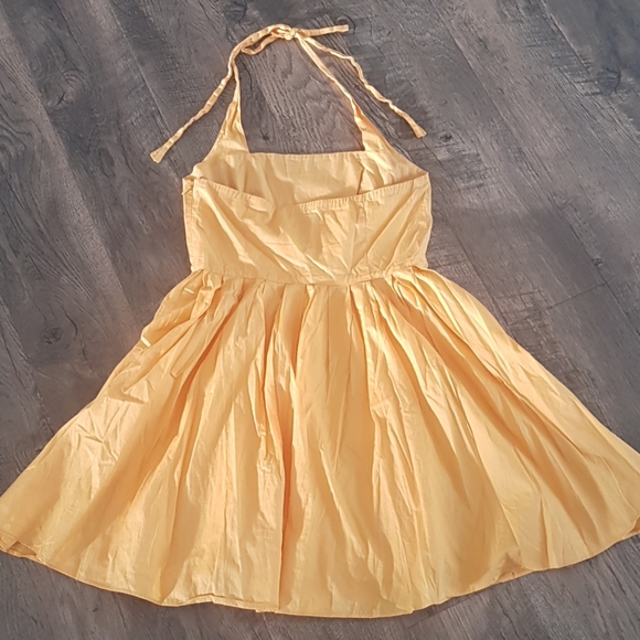Armani Exchange yellow pleated halter dress, 4 - Picture 5 of 6